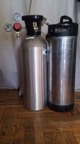 5 Gallon Cornelius Keg, 20 lb Co2 Tank, Regulator, ball locks and hoses