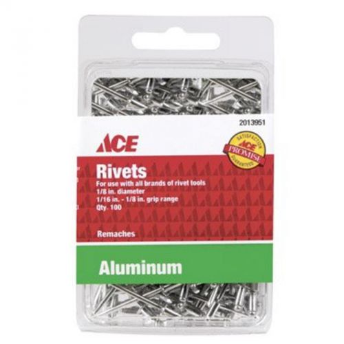 Rivets Al1/8X1/8 100Pk Ace Pop Rivets 2013951A 082901015741