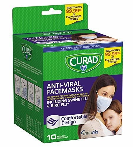 Curad Antiviral Face Mask, 10 Count