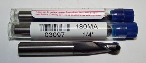 3pc 1/4&#034; GARR CARBIDE 2 FLUTE STUB BALL ENDMILL TiALN COATED