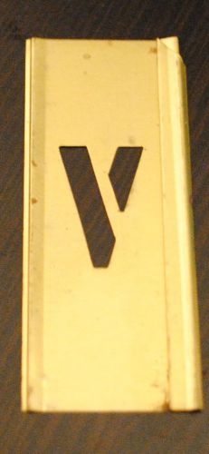 BRAND NEW 3/4&#034; REUSABLE INTERLOCKING BRASS STENCIL LETTER &#034;V&#034;