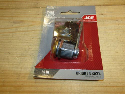 ACE HARDWARE CAM LOCK 1/2&#034; KEYED Diff DRAWER UTILITY CABINET LOCK Brass 5431739