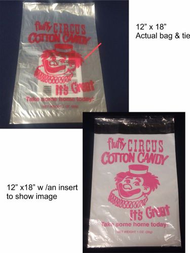 Cotton candy bags, 50 pcs printed w/ twist ties, * free shipping* for sale