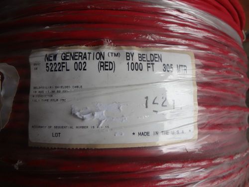 50&#039; new generation belden 50&#039; 5222fl 002 red 305 mtr cut off roll new