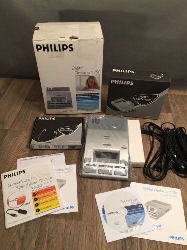 Philips 9750 digital desktop transcription system silver lfh9750/10b for sale