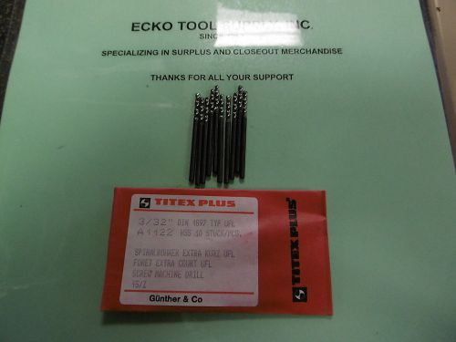 SCREW MACHINE DRILL 3/32&#034;DIA HSS 135SPLIT TITEX UFL SERIES GERMANY NEW10PCS$6.01