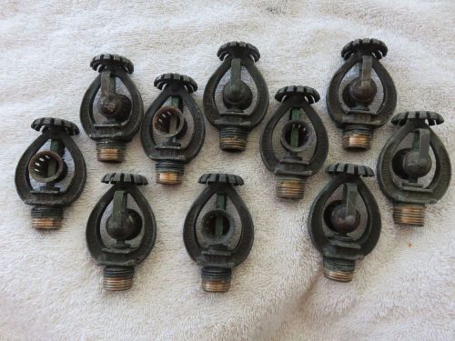 LOT OF 10-ANTIQUE-VINTAGE &#034;1947&#034; BRASS FIRE SPRINKLER HEAD