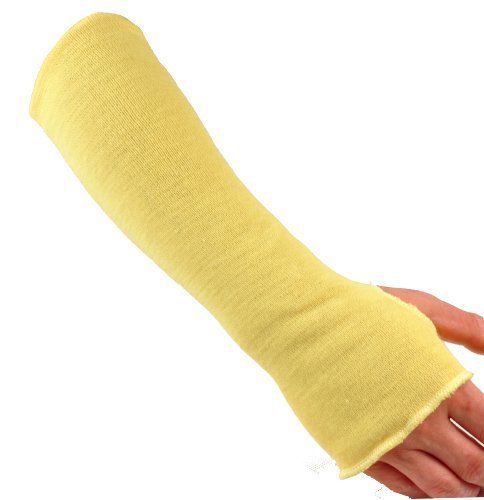 G &amp; F Kevlar 18-Inch Knit Sleeve with Thumb Slot, Yellow, 6-Pack