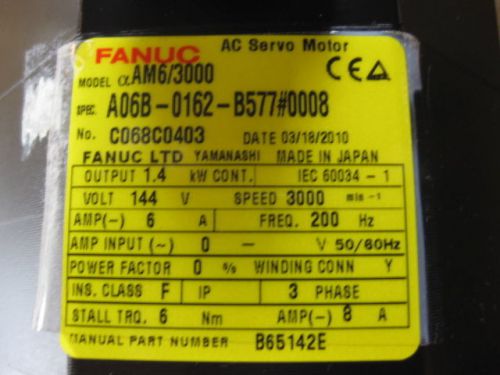 Fanuc A06B-0162-B577 Model Alpha AM6/3000