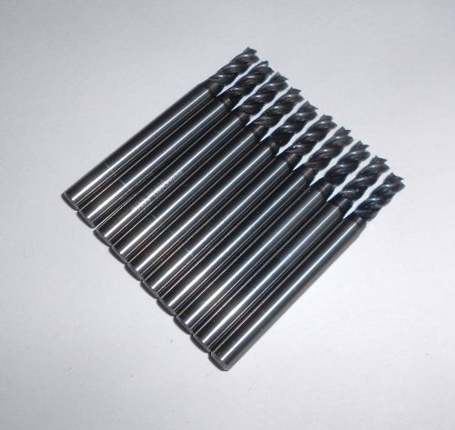 Lot of 10 SGS 5/32 Dia 4 Flutes Carbide Single End Square AlTiN Variable Helix