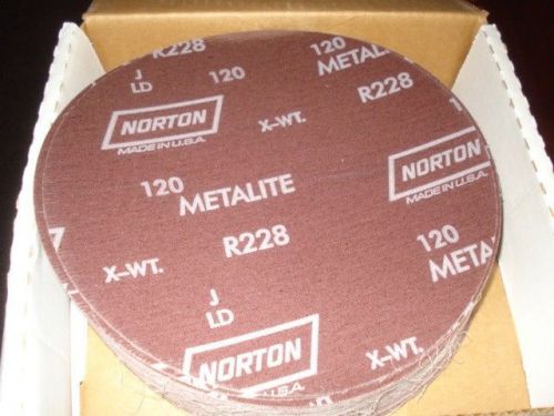 Norton psa stick and sand discs 120 grit 8&#034; qty 50, metalite, 36355  |ab2|rl for sale