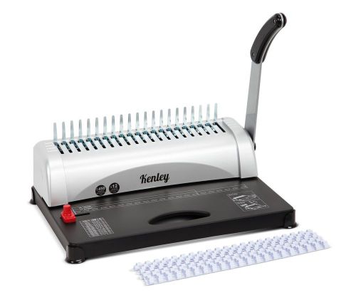 Kenley Binding Machine Paper Punch Binder with Starter Combs Set - 450 Sheets