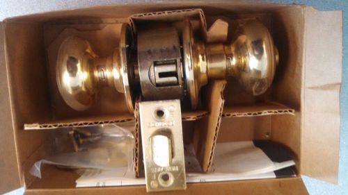 LOCKSMITH SCHLAGE A40S-GEO-US 3 605 POLISHED BRASS PRIVACY SET NOS