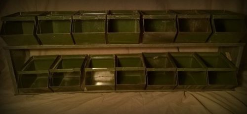 Vintage no. 0 stackbin 14 bins metal hardware storage shelf  - 3 feet long! cool for sale