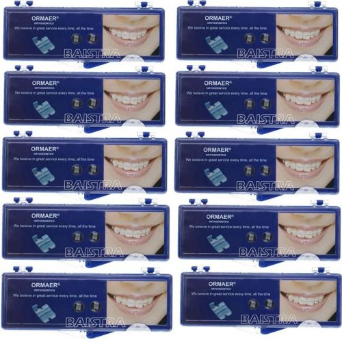 50 X ORMAER Dental Orthodontic Ceramic Bracket Braces 5*5 Roth 0.018 Hooks 3 4 5