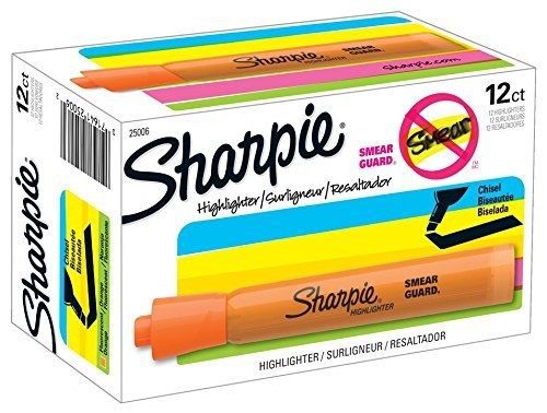 Sharpie 25006 Accent Tank-Style Highlighter, Fluorescent Orange, 12-Pack