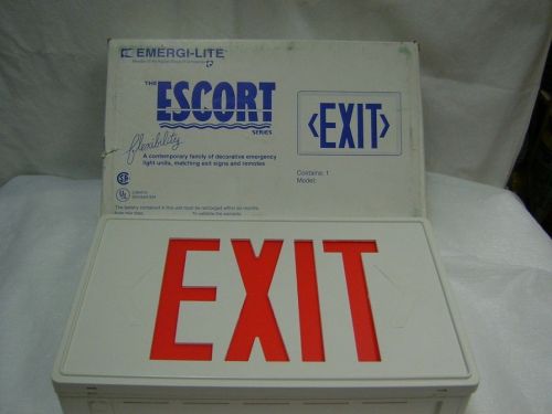 EMERGI-LITE ECL4R  White Plastic Exit Sign Red LED