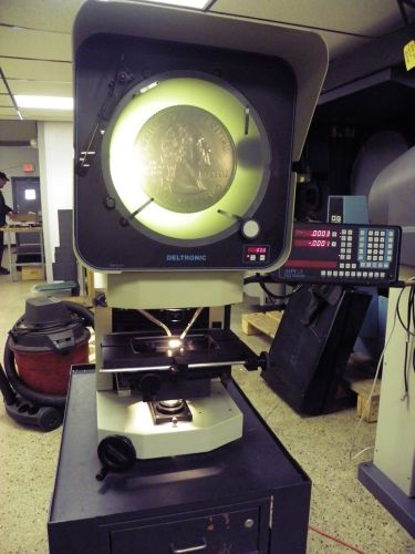 14&#034; DELTRONIC #DV114 Bench Top Optical Comparator, w/ DRO, Surface, Edge, 10X