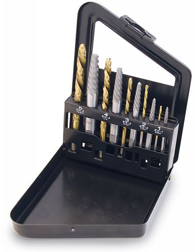 TITAN #16013: 10pc Screw Extractor and Left Hand Drill Bit Set.