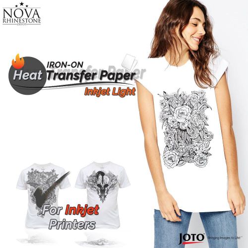 New Inkjet Iron-On Heat Transfer Paper, For Light fabric, 25 Sheets - 8.5&#034; x 11&#034;