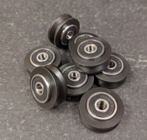 (24) Fully Assembled Delrin V-groove Wheels