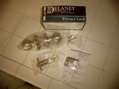 New in box delaney privacy lock bp102t-bt-us32d satin stainless steel for sale