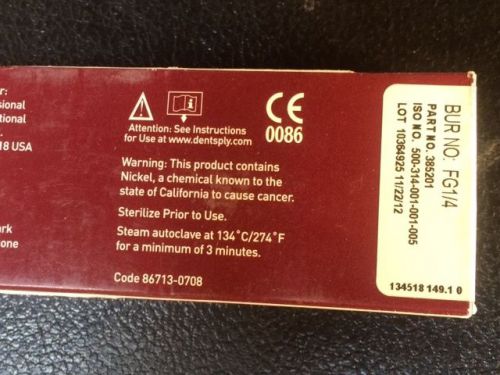 Dental Midwest Carbide Burs FG 1/4 (100 burs) in a box 385201