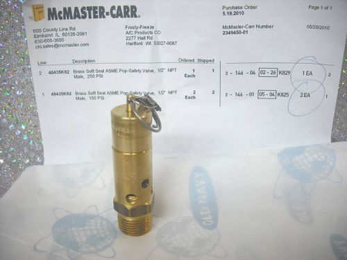 ASME Air Safety Valve, NPT Size (M) 1/2&#034; 50 PSI