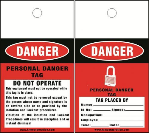 KRM LOCKOUT TAGOUT PERSONAL DANGER TAGS (SET OF 10 PCS)