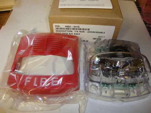 NEW (FS) SIMPLEX 4903-9418 T/A NON-ADDRESSABLE RED FIRE ALARM HORN W/STROBE