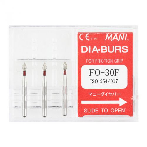 Dental diamond bur fine grit flame ovigal end fo-30f ce mani dia-burs 30pcs for sale