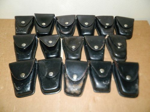 15X DUTYMAN 8811 BLACK LEATHER POLICE HANDCUFF CASE HOLSTER