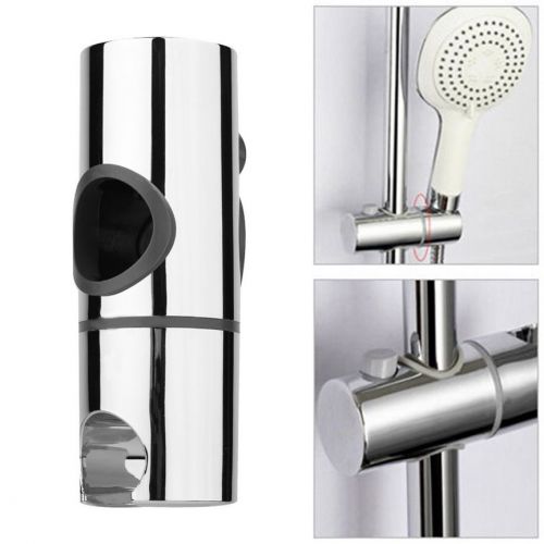 Replacement 25mm ABS Chrome Shower Rail Head Slider Holder Adjustable Bracket WW