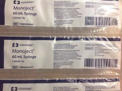 COVIDIEN MONOJECT 100 COUNT 60 ML SYRINGE REF:1186000444T CATHETER TIP