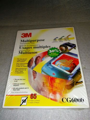 3M Multipurpose Transparency Film - CG6000 65 Count BRAND NEW!