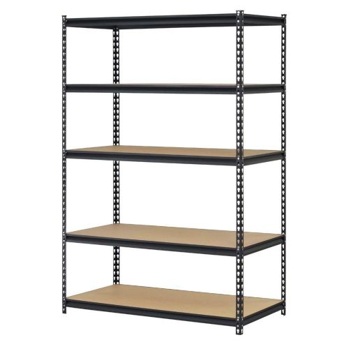 Edsal URWM184872BK Black Steel Storage Rack 5 Adjustable Shelves 4000 lb. Cap...