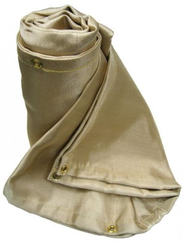 Kevlar fiberglass welding blanket shield splatter pliable 6x8 grommets heat temp for sale