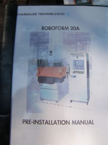 CHARMILLES PRE-  INSTALATION MANUAL ROBOFORM 20