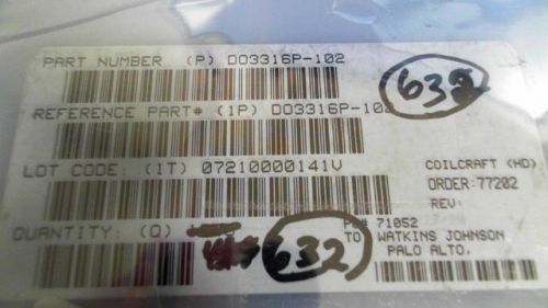 125-pcs ind power wirewound 1uh 20% 100khz t/r do3316p-102 3316p102 do3316p102 for sale