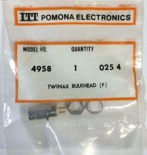 NIB Pomona 4958 Twinax Bulkhead (F)