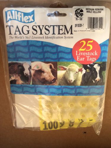 Allflex Yellow Medium Ear Tags # 76-100