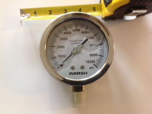 Marsh psi 10,000 pressure gauge 1/2 &#034; npt for sale