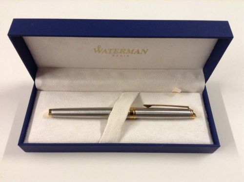 Waterman Hemisphere Essential Stainless Steel Gold Trim Fine Point Fountain Pen