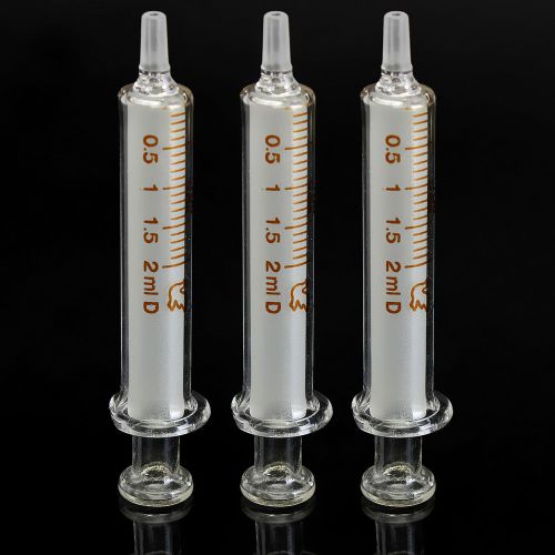 2mL Glass Syringe Sampler Injector Sterile Lab Glassware Reusable Microscale NEW