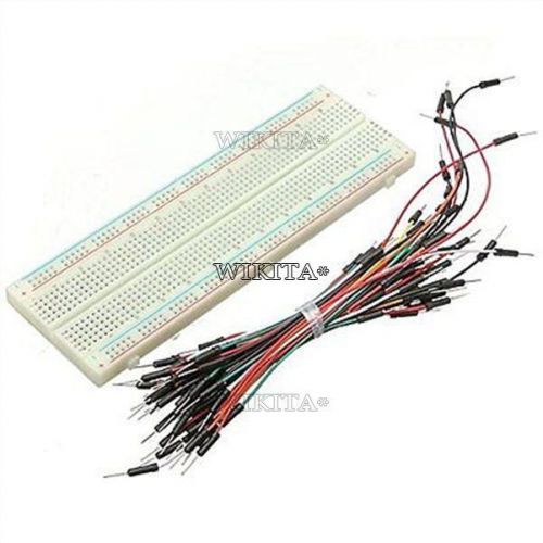 mb102 830 tie points solderless pcb breadboard mb-102 + 65pcs jumper cable wires
