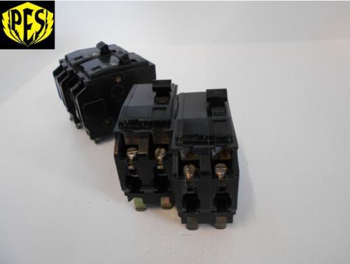 LOT OF 4 SQUARE D QO 2 POLES BREAKER 2-QO240, 2-QO250, 40,50 AMP 240 VOLT