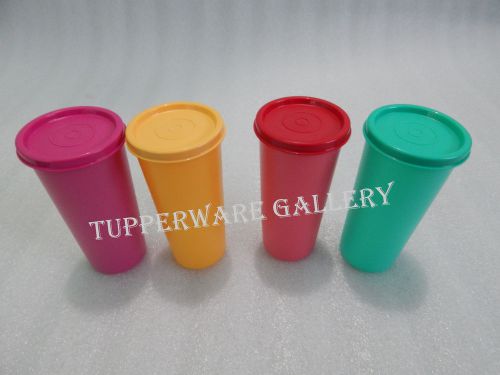 Tupperware 12 oz tumblers - rainbow tumblers- 340 ml - ( set of 4 ) for sale
