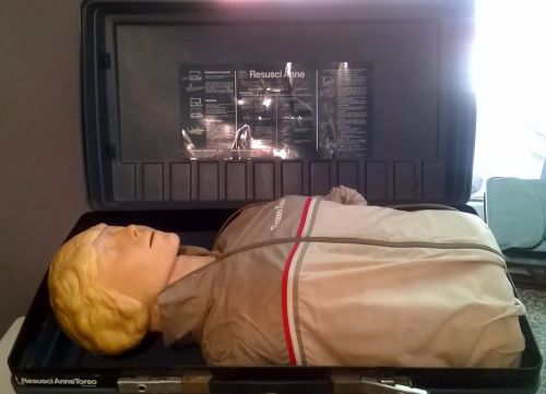 cpr training manikin nursing EMT Laerdal resusci Anne Torso HALF w/ travel case