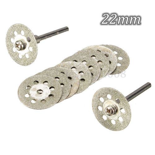 10Pcs 22mm Rotary Tool Circular Saw Blades Cutting Wheel Discs With 2 Mandrel