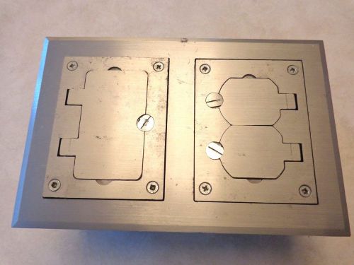 USED OMNIBOX MODEL (#880W2) 2 –GANG FLOOR BOX includes 2 Duplex Receptacles.